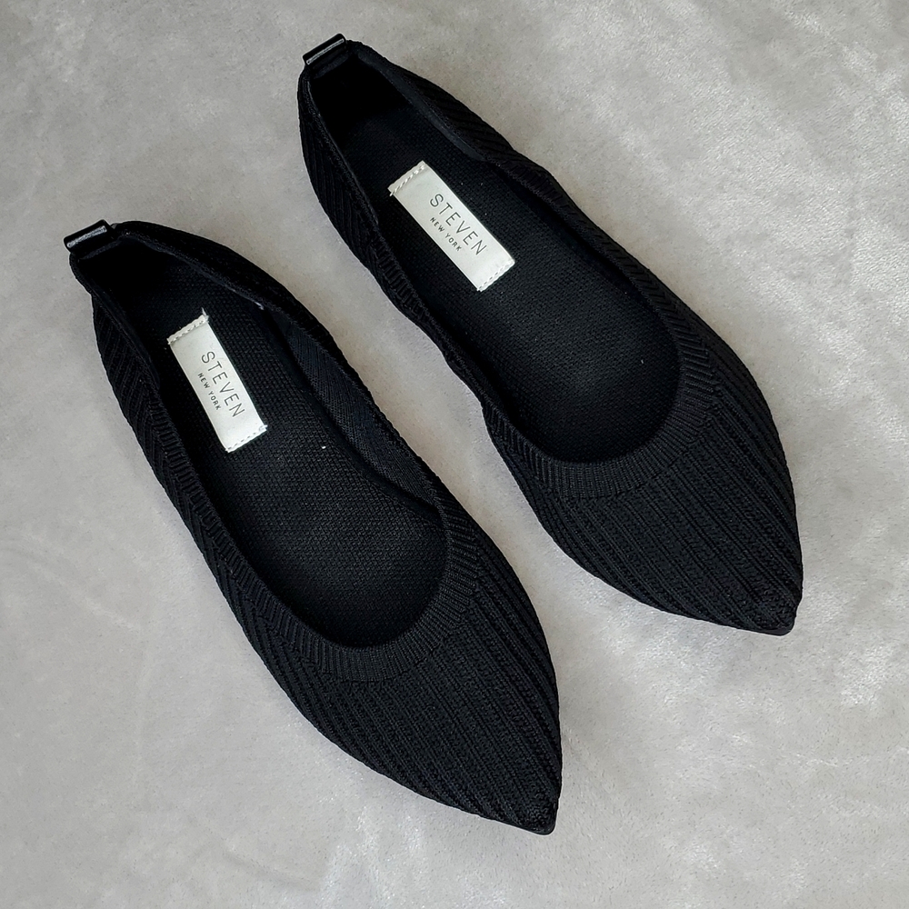 LIKE NEW Steven New York Women's Reba Knit Flats - Black 7.5